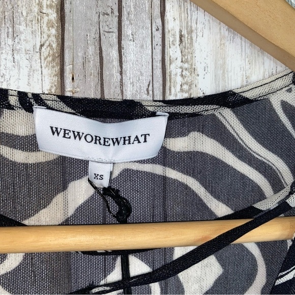 NWT WeWoreWhat Black Marble Mesh Dress - Picture 5 of 6